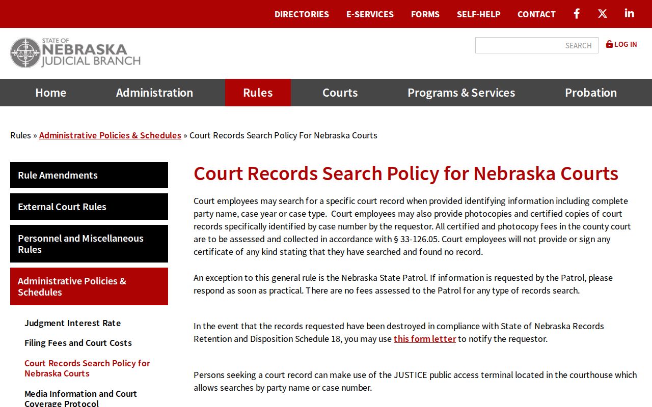 York case search policy for clerk terminal and subscriber access