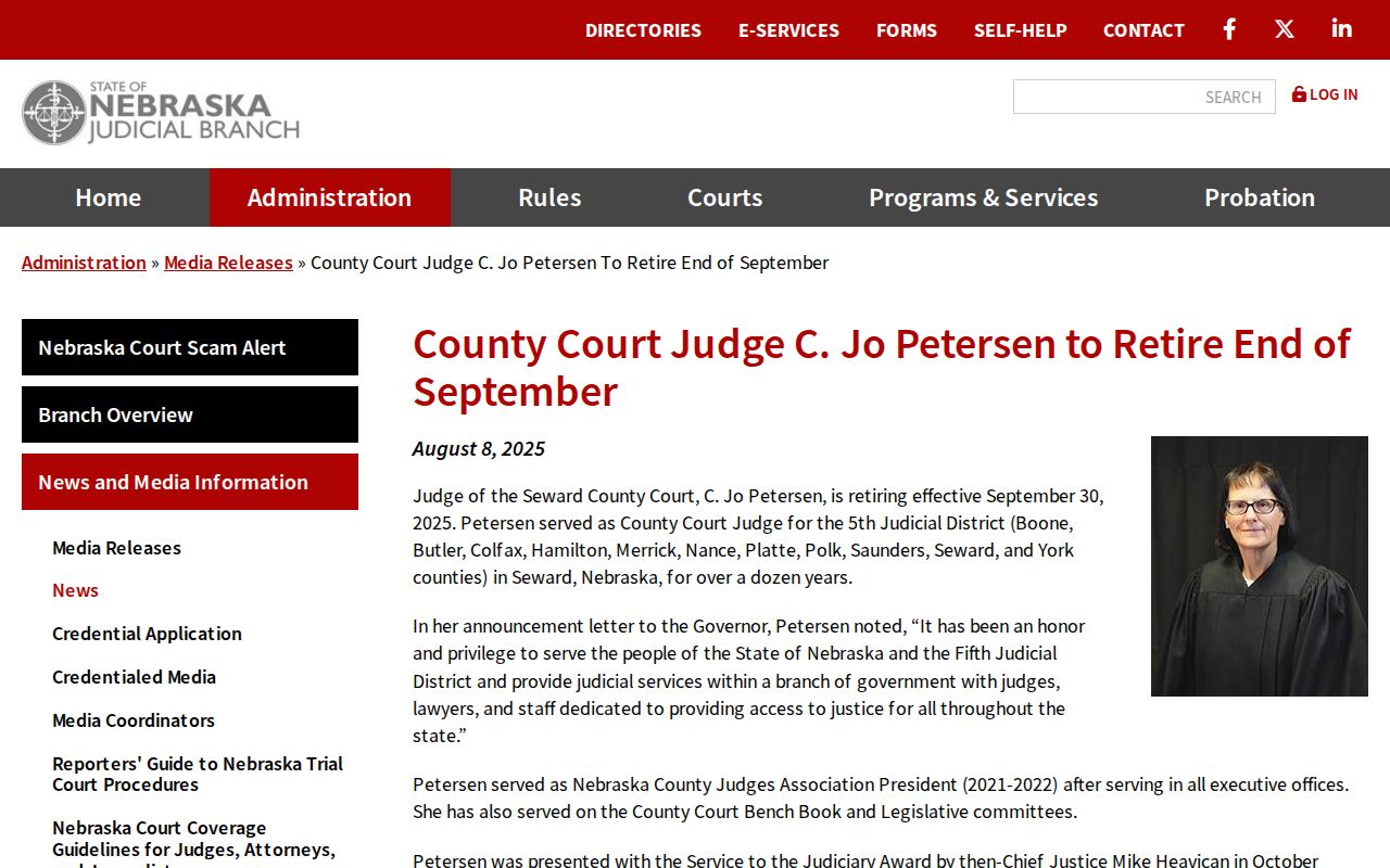 York court calendar context from a Nebraska County Court notice