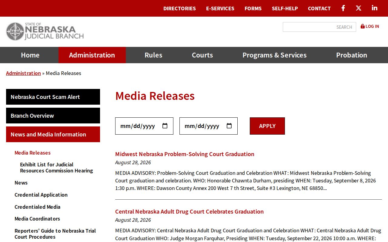 Gresham court docket research using Nebraska Judicial Branch news records