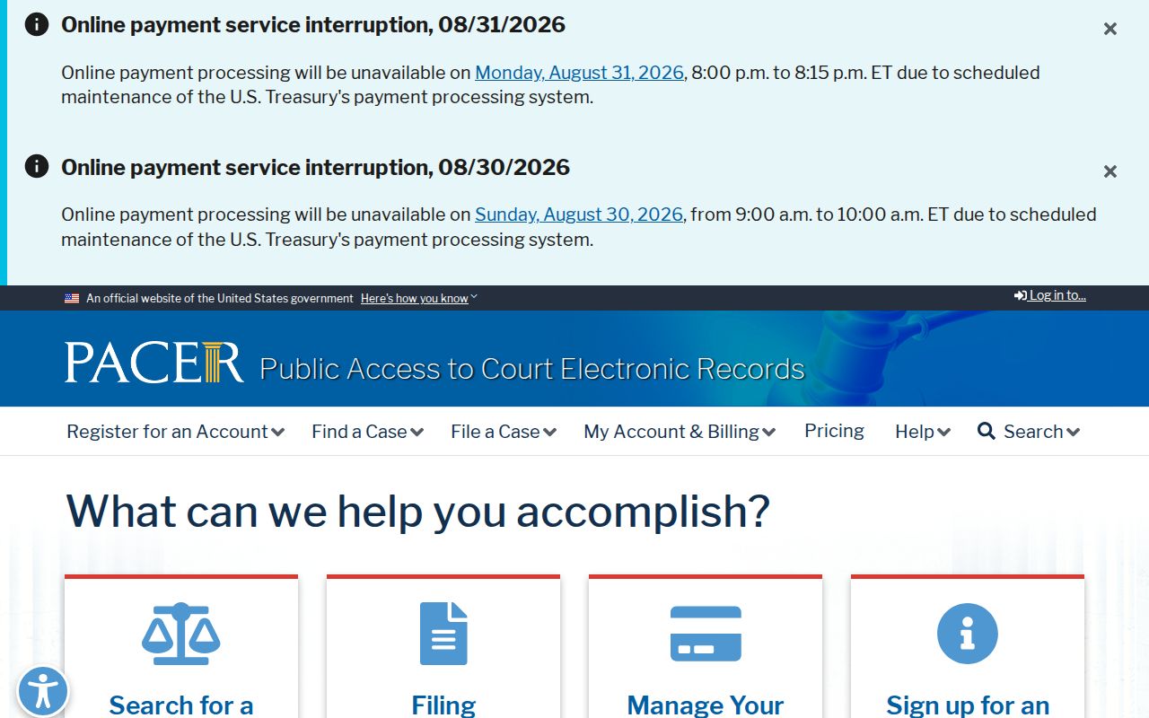 Waco court docket federal PACER search gateway
