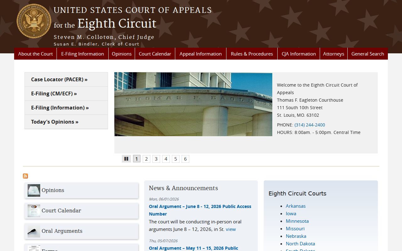 Waco court docket Eighth Circuit federal appeals information