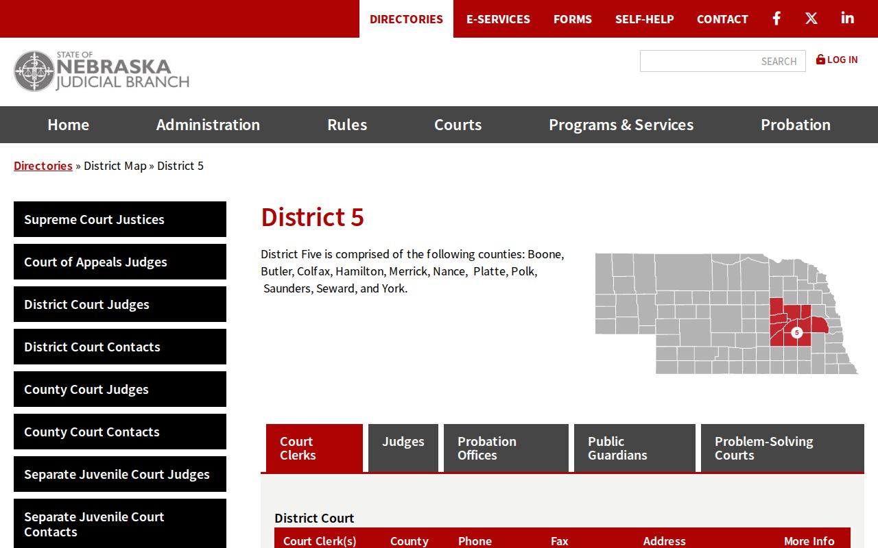 York County court docket District 5 court directory