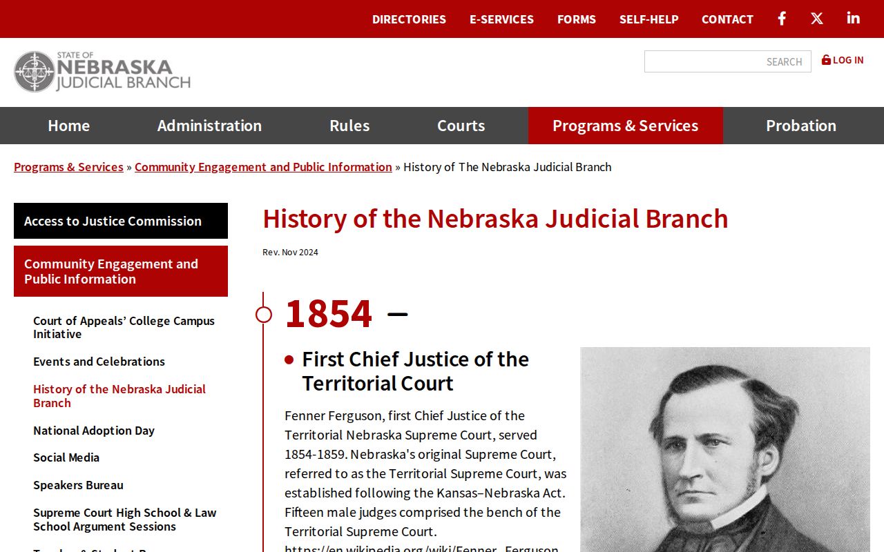 York County court docket Nebraska court technology timeline