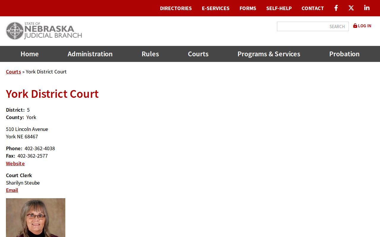 York County court docket District Court clerk information